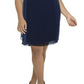 Ralph Lauren Women's One Shoulder Mini Cocktail and Party Dress Blue Size 14