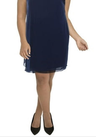 Ralph Lauren Women's One Shoulder Mini Cocktail and Party Dress Blue Size 14