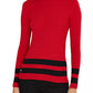 Ralph Lauren Women's Striped Turtleneck Sweater Red Size Large