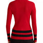 Ralph Lauren Women's Striped Turtleneck Sweater Red Size Large