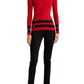 Ralph Lauren Women's Striped Turtleneck Sweater Red Size Large