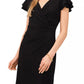 Ralph Lauren Women's Flutter Sleeve Surplice Dress Black Size 10