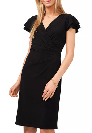 Ralph Lauren Women's Flutter Sleeve Surplice Dress Black Size 10