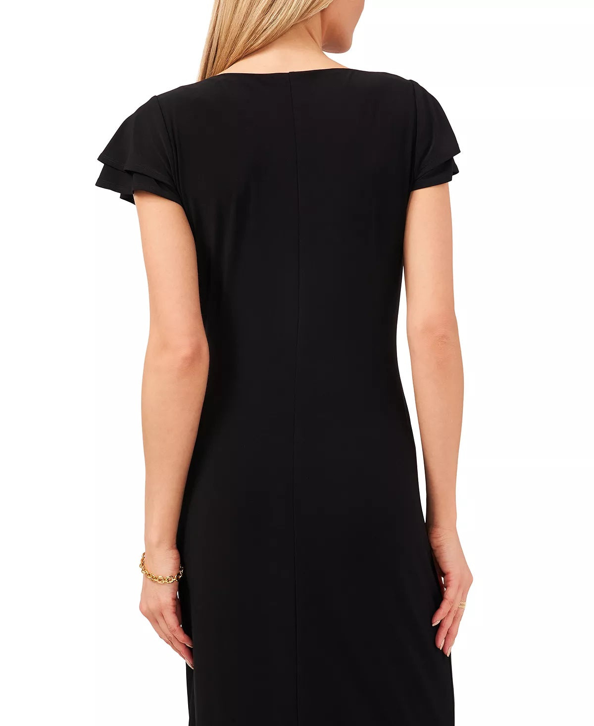 Ralph Lauren Women's Flutter Sleeve Surplice Dress Black Size 10