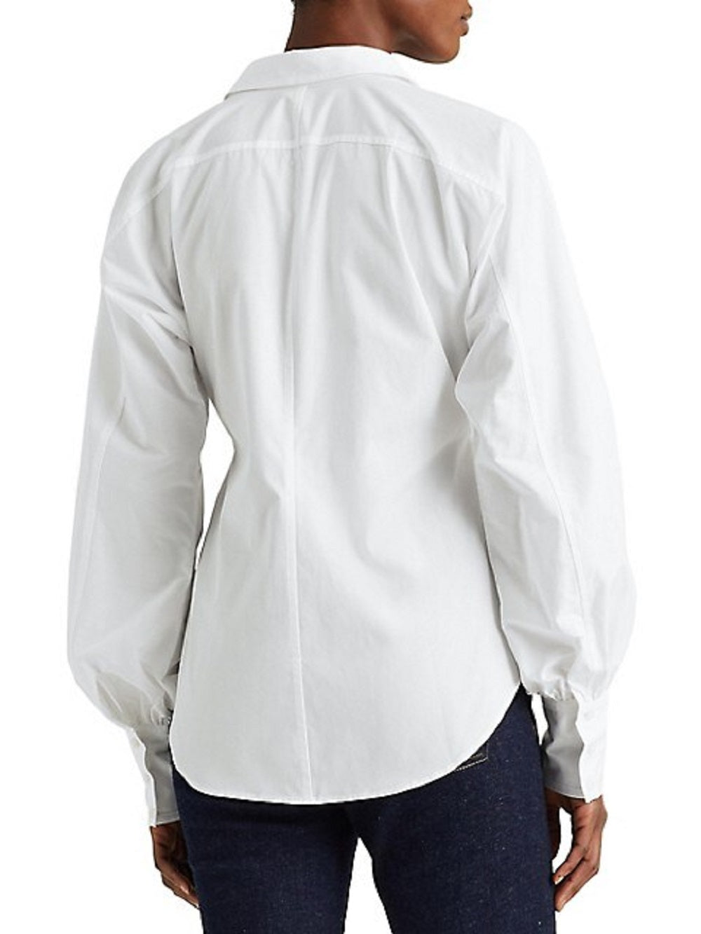 Ralph Lauren Women's Tie Front Cotton Broadcloth Shirt White Size X-Large