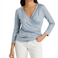 Ralph Lauren Women's Metallic Wrap Top Blue Size X Large