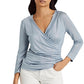 Ralph Lauren Women's Metallic Wrap Top Blue Size X Large