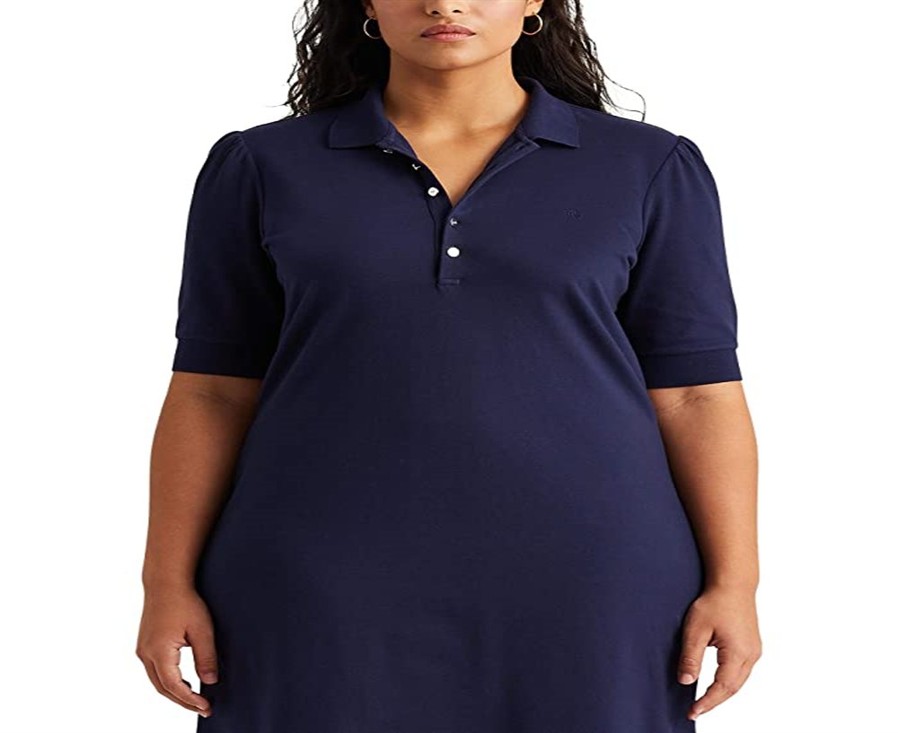 Ralph Lauren Women's Collared Shift Dress Blue Size 1X