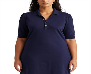 Ralph Lauren Women's Collared Shift Dress Blue Size 1X