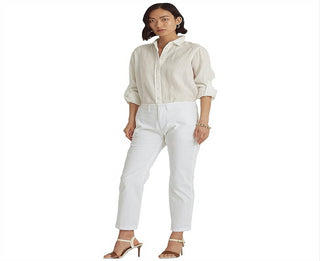 Ralph Lauren Women's Slim Fit Stretch Chino Pants White Size 2