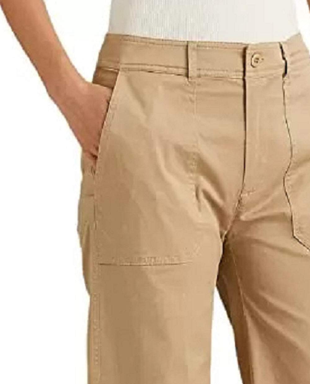 Ralph Lauren Women's Cotton Twill Wide Leg Pants Brown Size 8