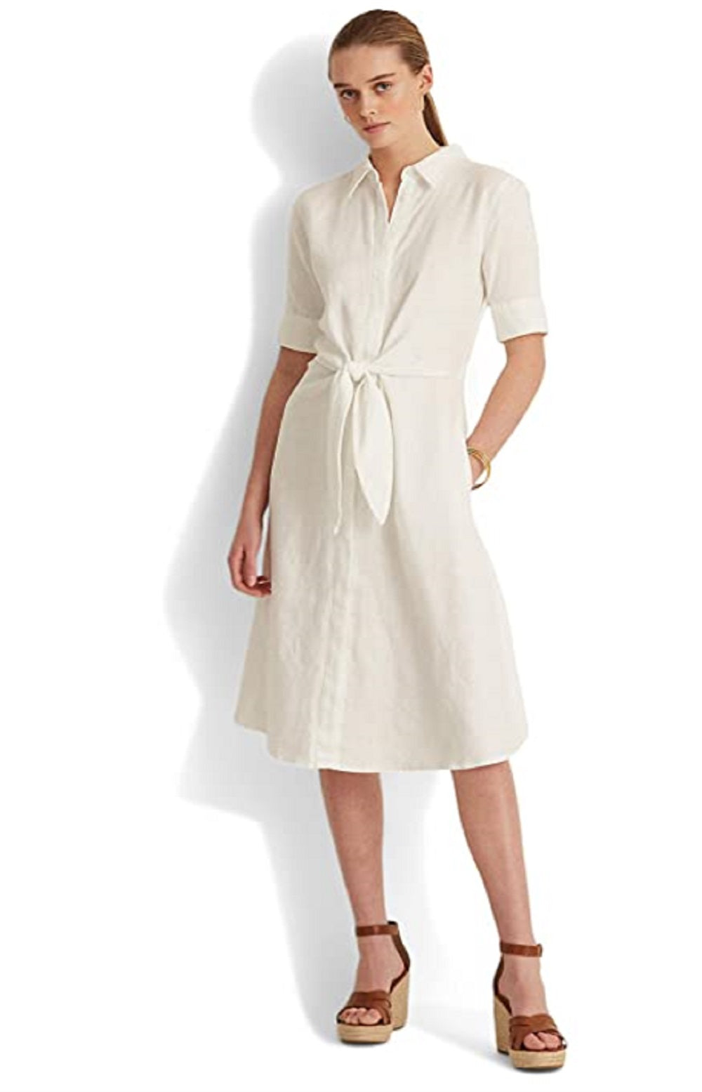 Ralph Lauren Women's Linen Shirtdress White Size 2