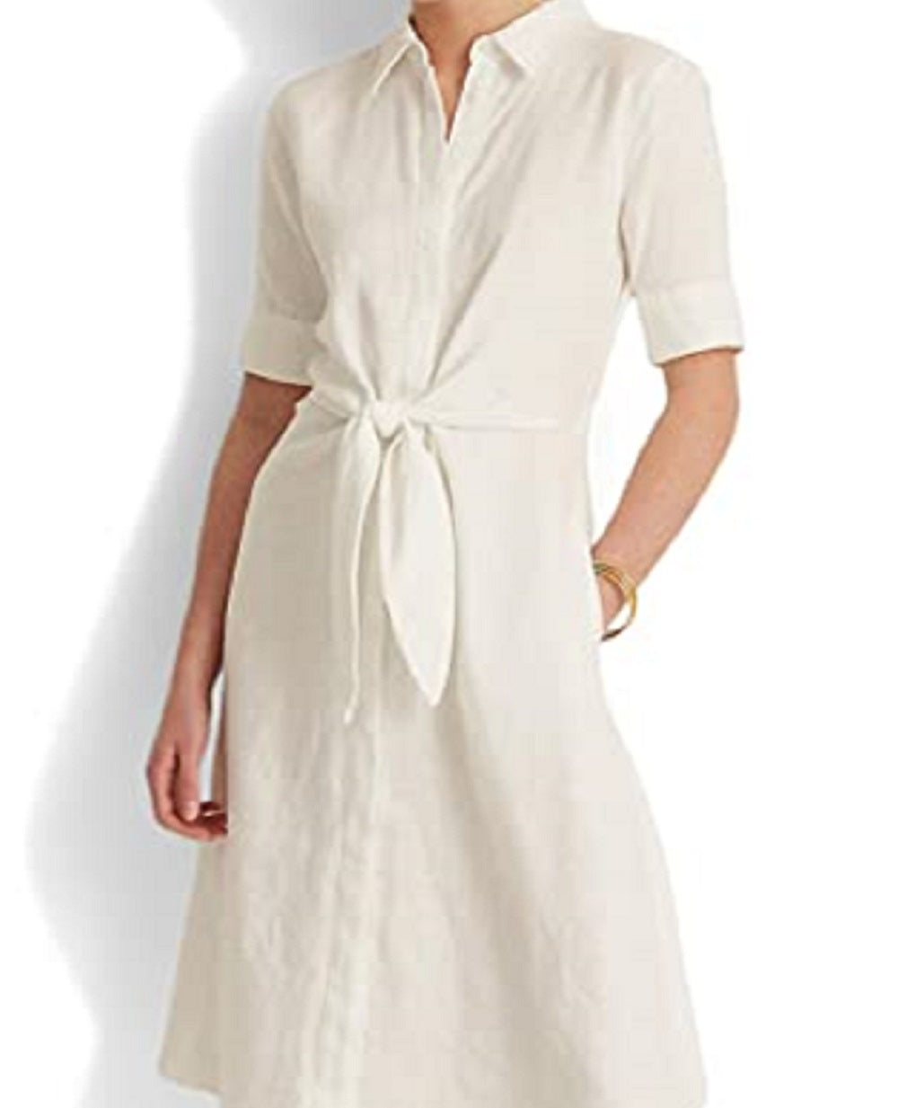 Ralph Lauren Women's Linen Shirtdress White Size 2