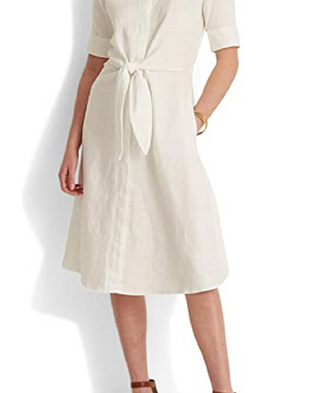 Ralph Lauren Women's Linen Shirtdress White Size 2