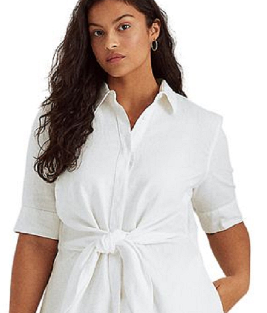 Ralph Lauren Women's Linen Shirtdress White Size 8