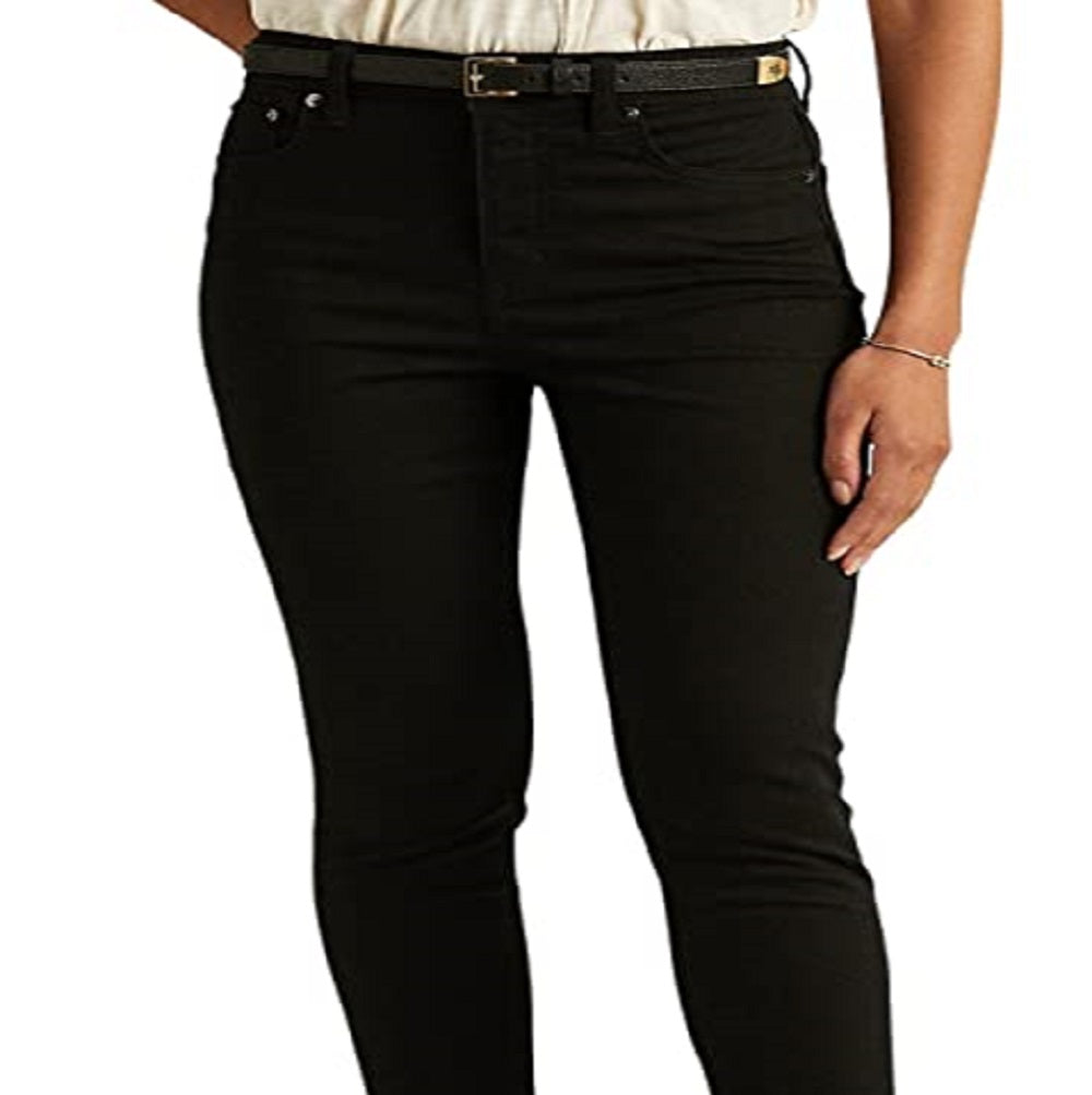 Ralph Lauren Women's High Rise Skinny Ankle Jeans Black Size 8