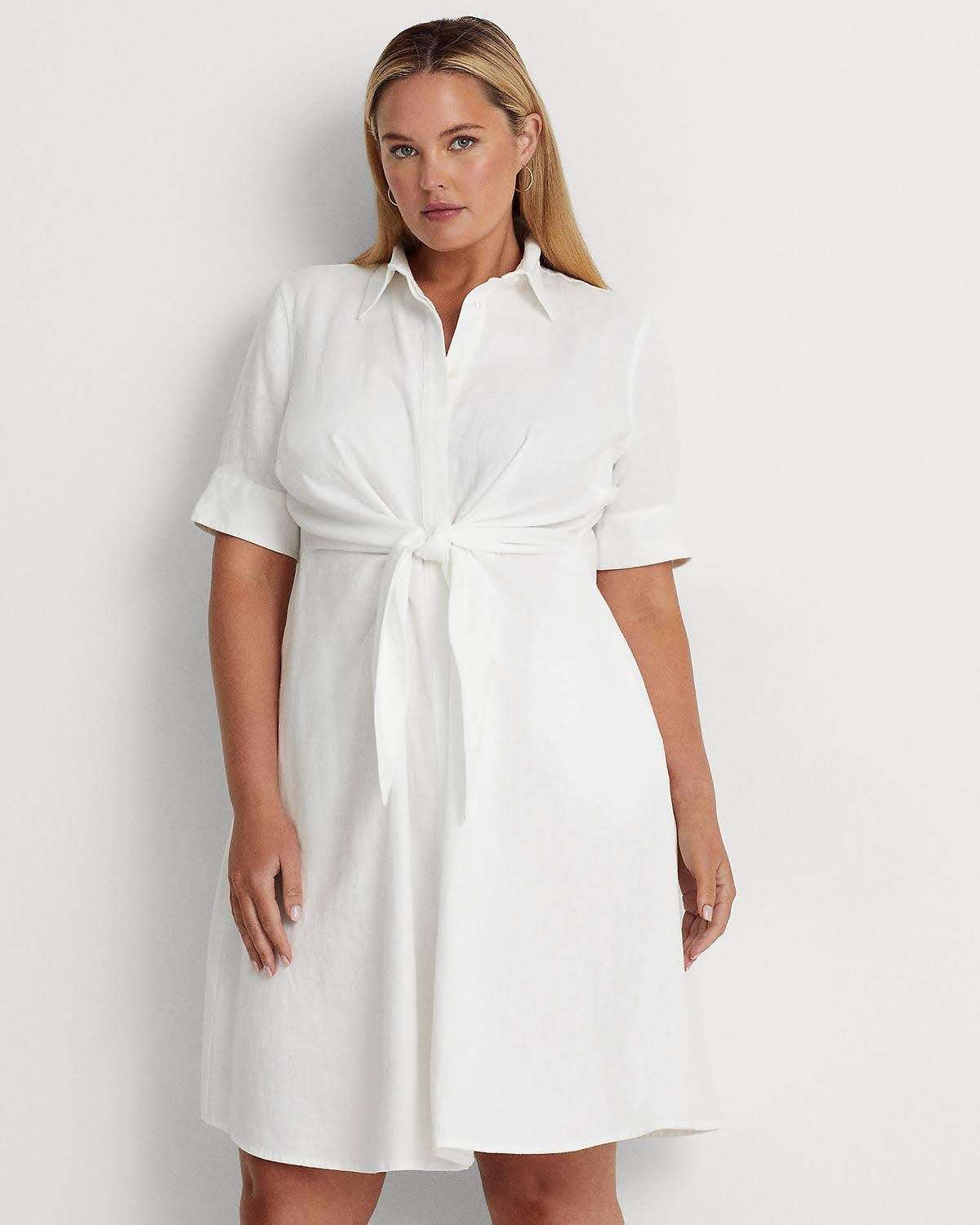 Ralph Lauren Women's Linen Shirtdress White Size 22W