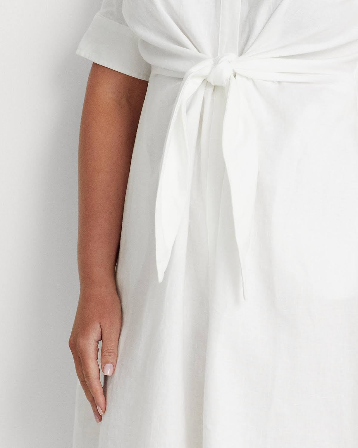 Ralph Lauren Women's Linen Shirtdress White Size 22W