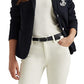 Ralph Lauren Women's Patch Jacquard Blazer Blue Size Large
