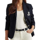 Ralph Lauren Women's Patch Jacquard Blazer Blue Size Medium