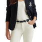 Ralph Lauren Women's Patch Jacquard Blazer Blue Size Medium