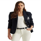 Ralph Lauren Women's Patch Jacquard Blazer Blue Size Small