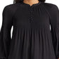 Ralph Lauren Women's Pleated Georgette Blouse Black Size X-Large