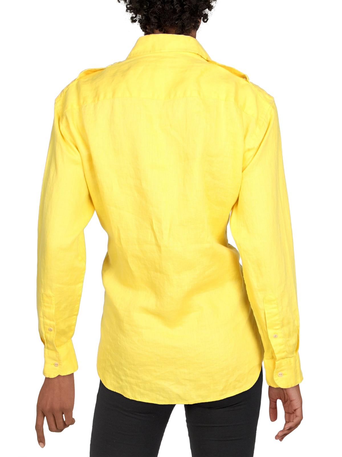 Ralph Lauren Women's Linen Shirt Yellow Size Medium