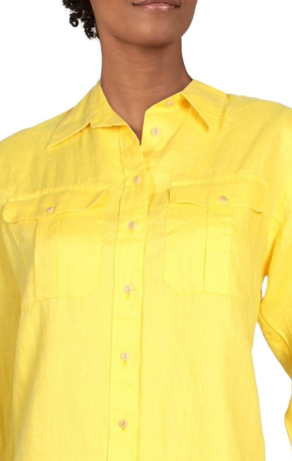 Ralph Lauren Women's Linen Shirt Yellow Size Medium