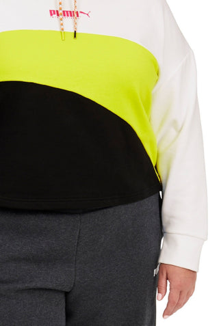 Puma Women's City Light Cotton Track Hoodie White Size 3X