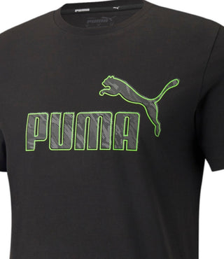 Puma Men's Cotton Logo T-Shirt Black Size XX-Large