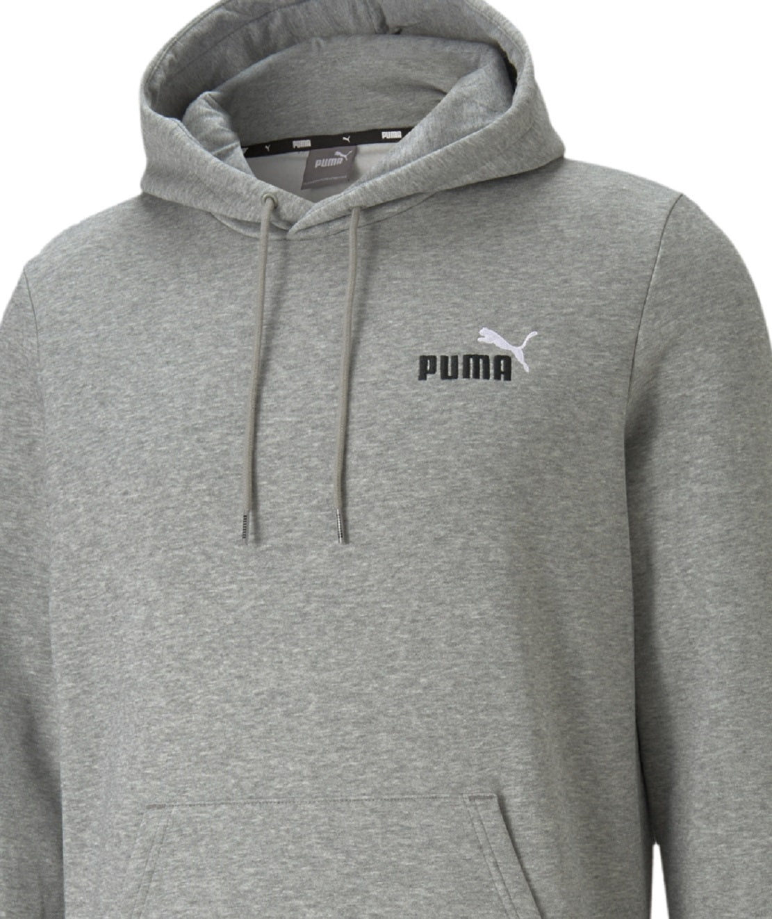 Puma Men's Embroidered Logo Hoodie Gray Size Medium