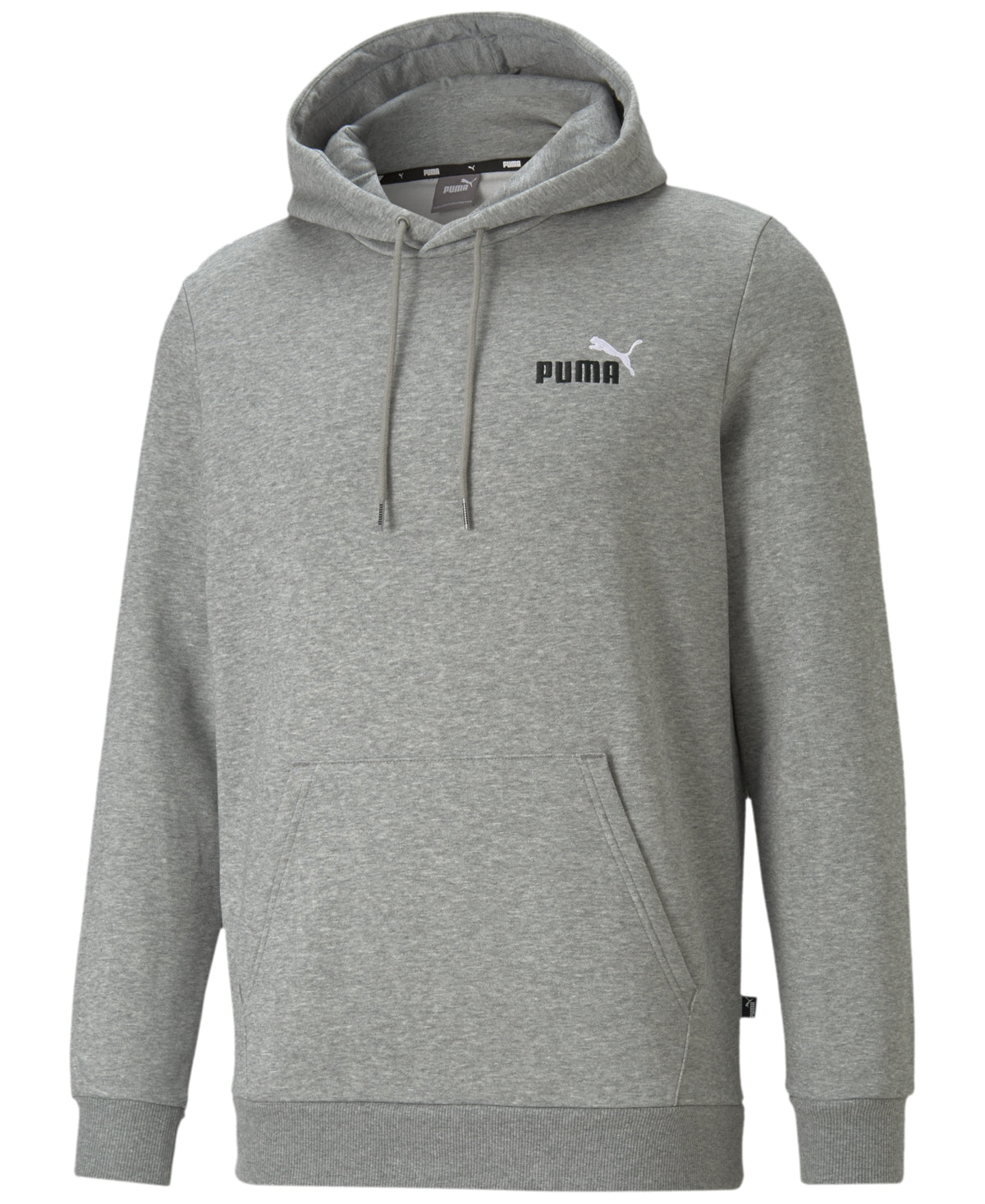Puma Men's Embroidered Logo Hoodie Gray Size Medium