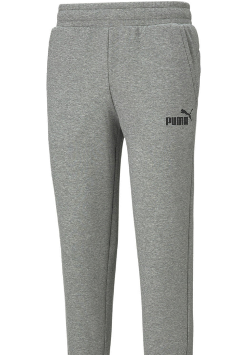 Puma Men's Logo Fleece Joggers Gray Size Large