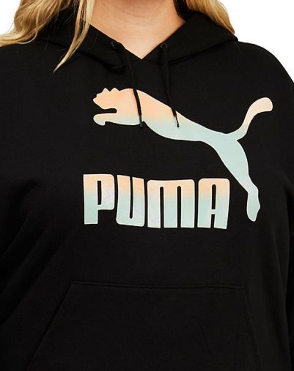 Puma Women's Logo Hoodie Black Size 1X