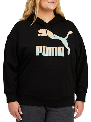 Puma Women's Logo Hoodie Black Size 2X