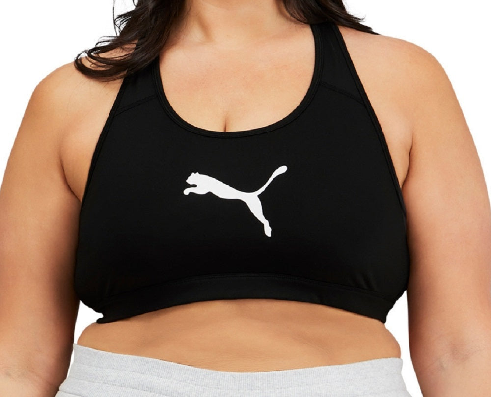 Puma Women's 4Keeps Mid Impact Sports Bra Black Size 1X