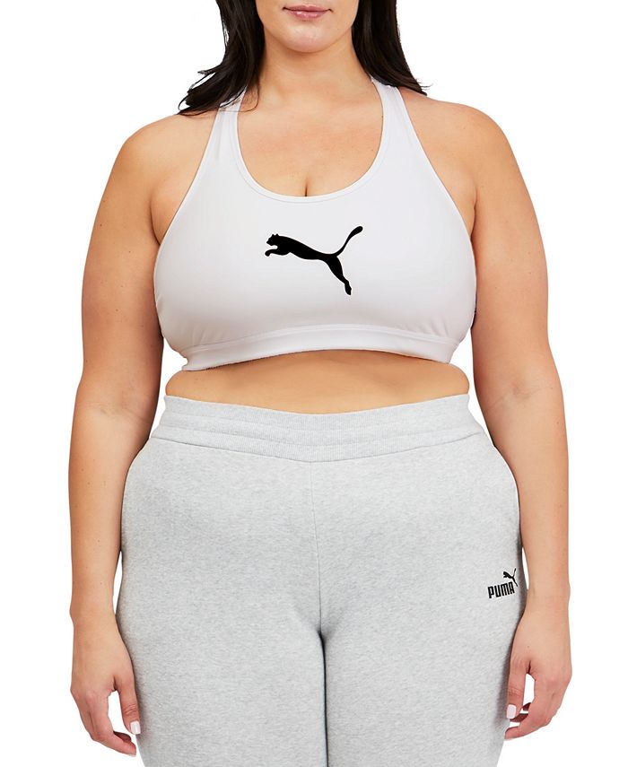 Puma Women's 4Keeps Mid Impact Sports Bra White Size 1X