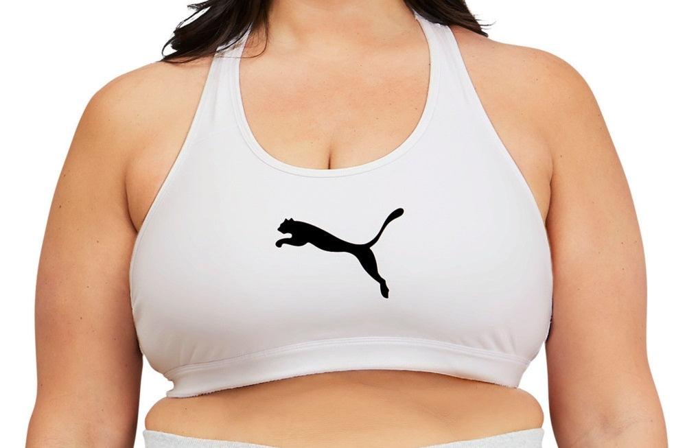 Puma Women's 4Keeps Mid Impact Sports Bra White Size 1X