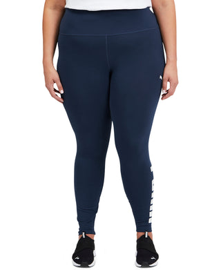 Puma Women's Athletic Logo Tights Blue Size 1X