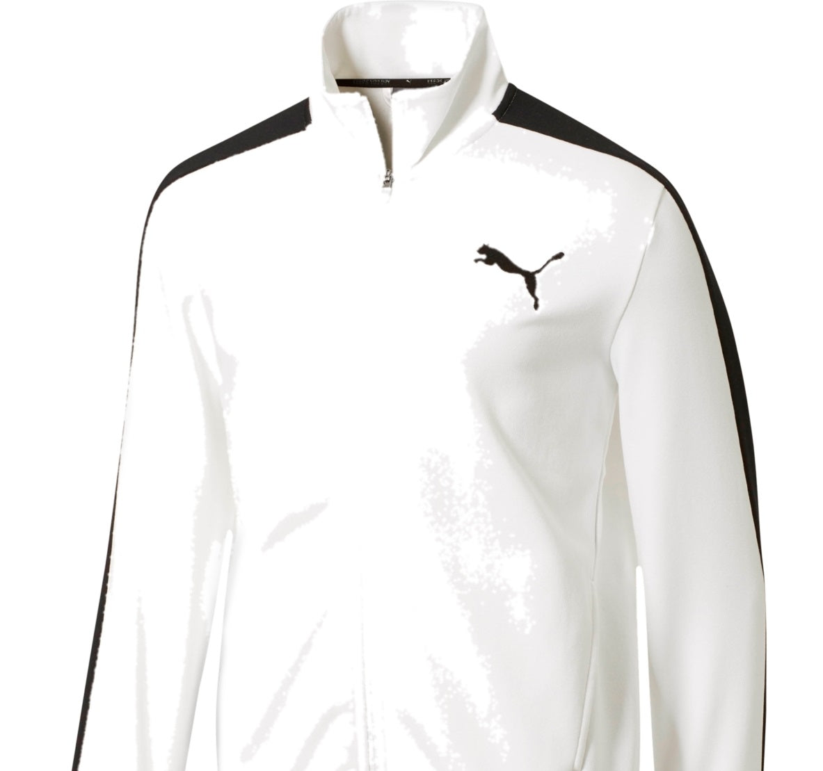 Puma Men's Fleece Zip Front Track Jacket White Size Small
