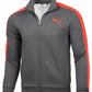 Puma Men's Fleece Zip Front Track Jacket Gray Size Medium