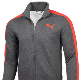 Puma Men's Fleece Zip Front Track Jacket Gray Size Medium