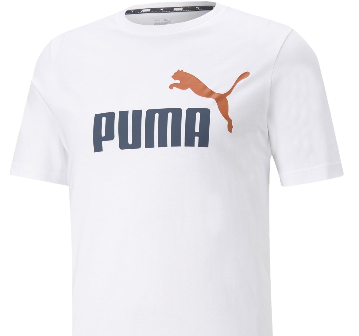 Puma Men's Logo Print T-Shirt White Size Large
