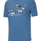 Puma Men's Logo T-Shirt Blue Size XX-Large