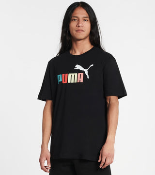 Puma Men's Logo Print T-Shirt Black Size X-Large