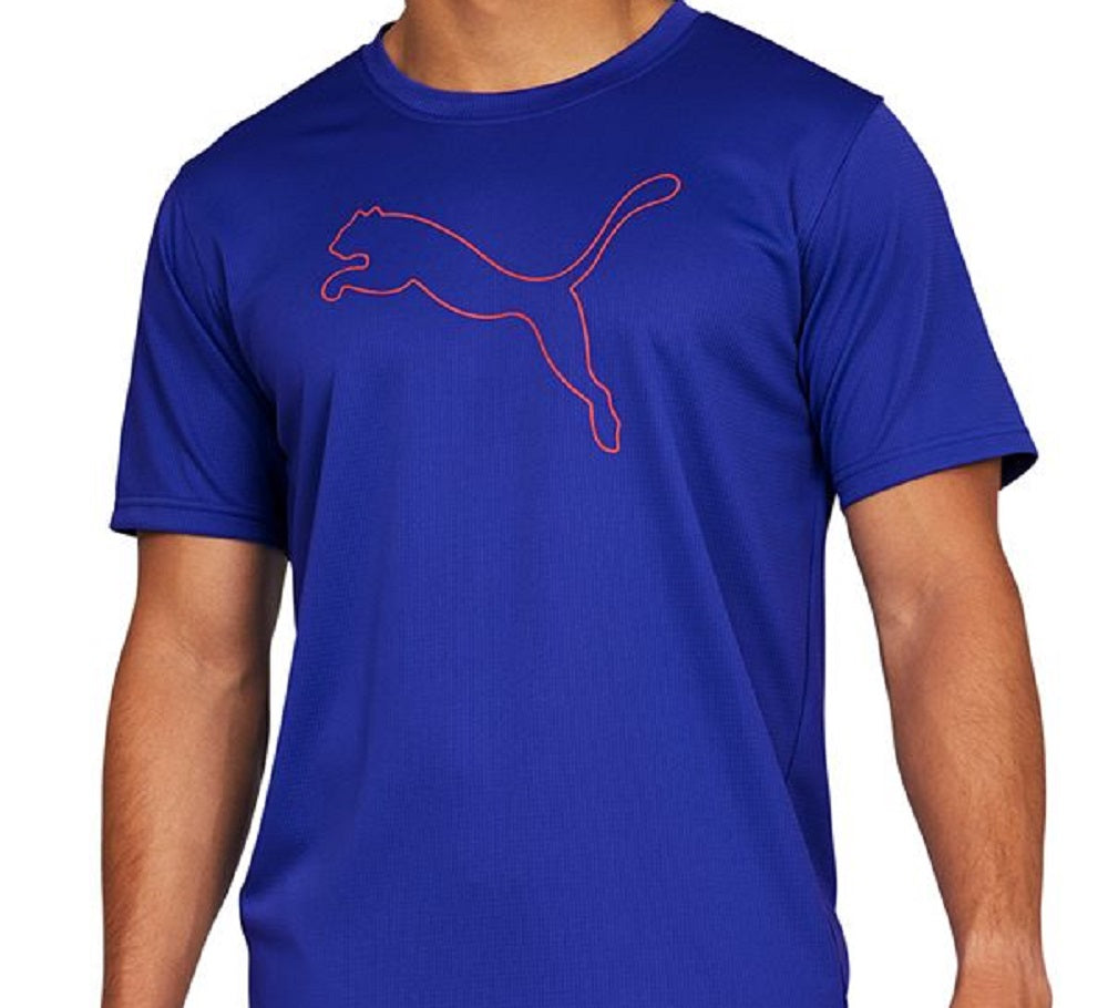 Puma Men's Performance Cat T-Shirt Blue Size Small