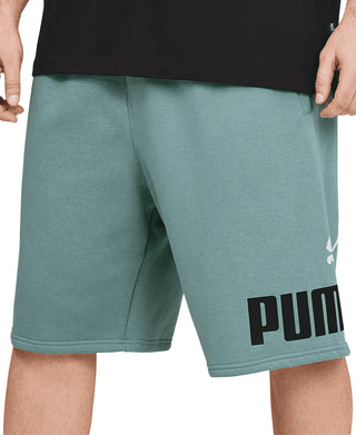Puma Men's Mineral Blue Big Fleece Logo Shorts Blue Size XX-Large
