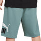 Puma Men's Mineral Blue Big Fleece Logo Shorts Blue Size XX-Large