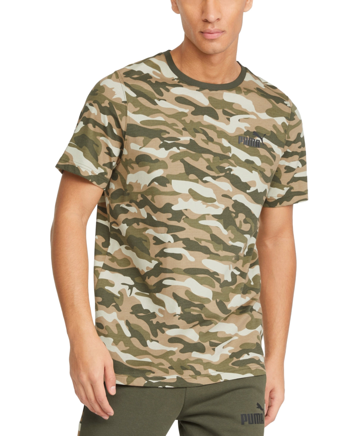Puma Men's Camo T-Shirt Green Size Large